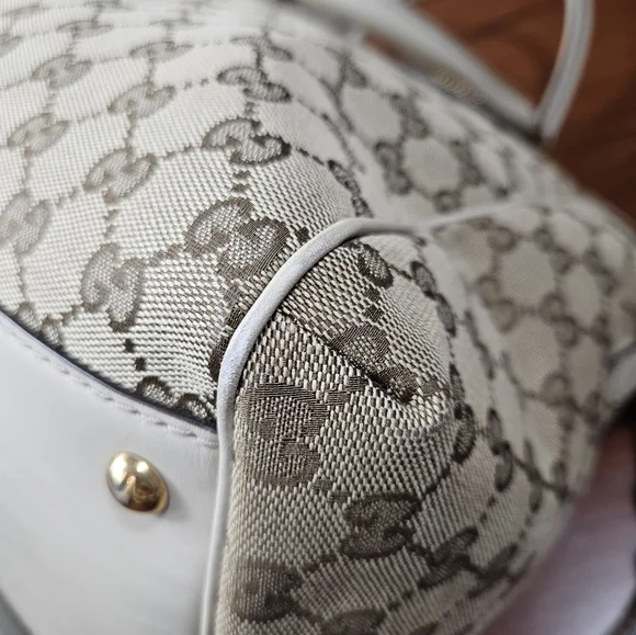 Auth Gucci GG Monogram Scarlett Studs Convertible Satchel handbag - Picture 8 of 12